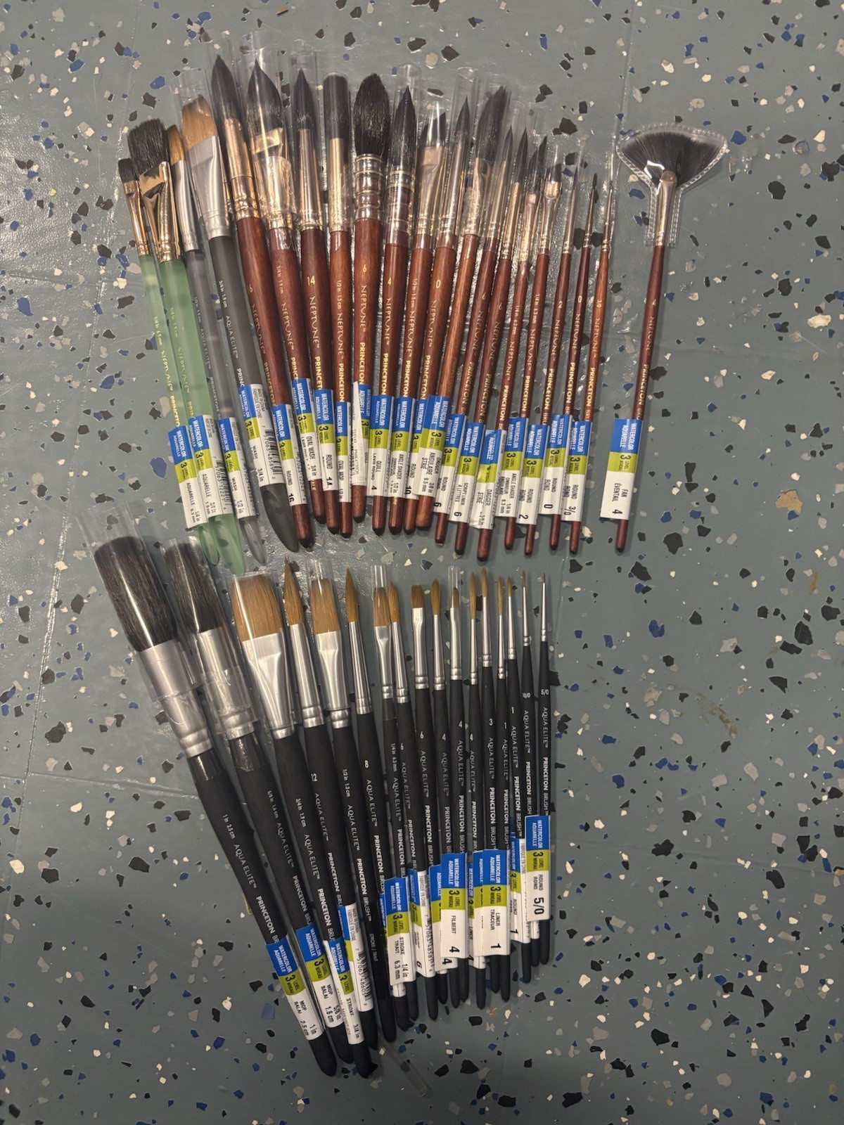 38 Princeton Neptune / Elites / Mix Watercolor Paint Brushes