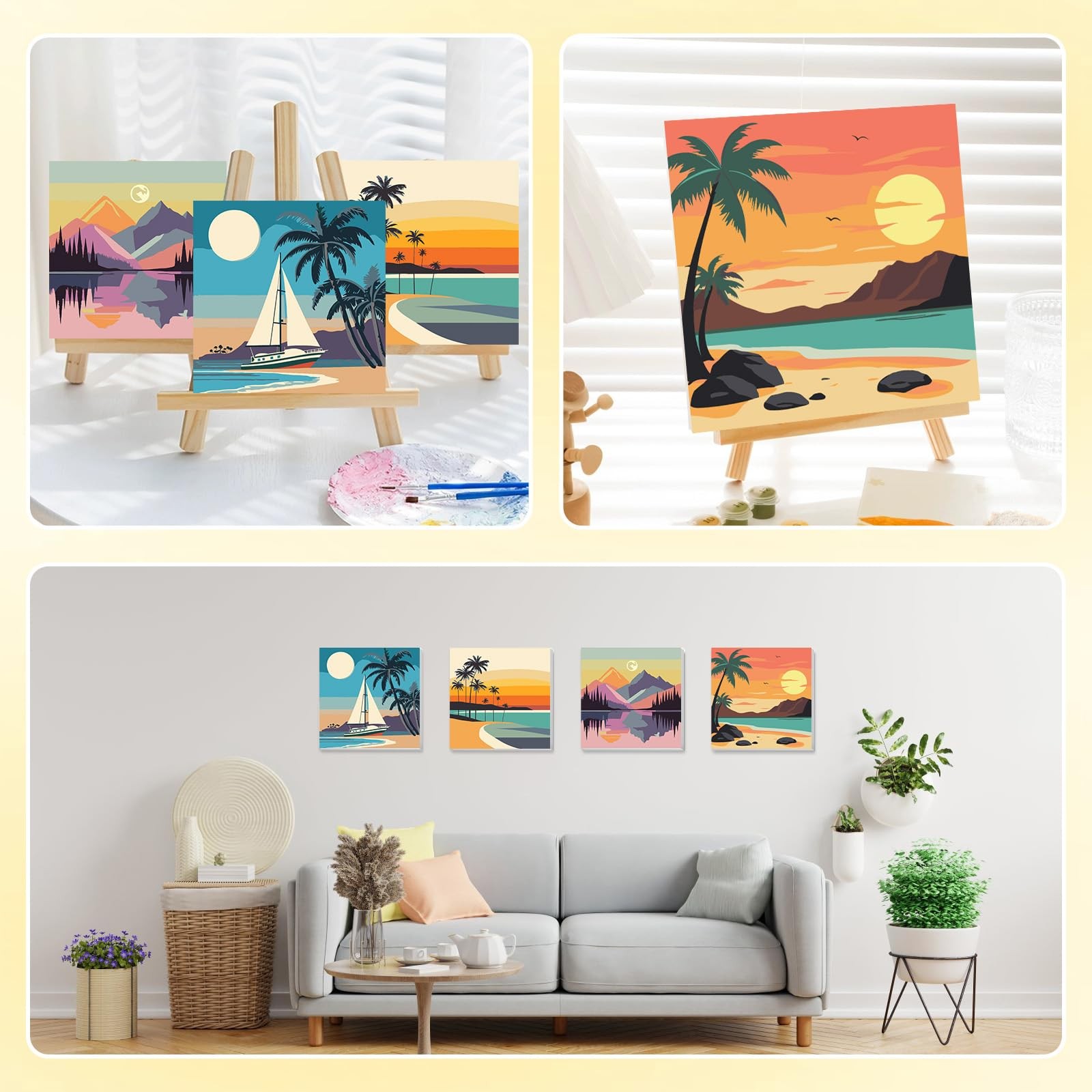Framed Abstract Painting By Numbers Kit Cross Stitch Wall Art Decoration