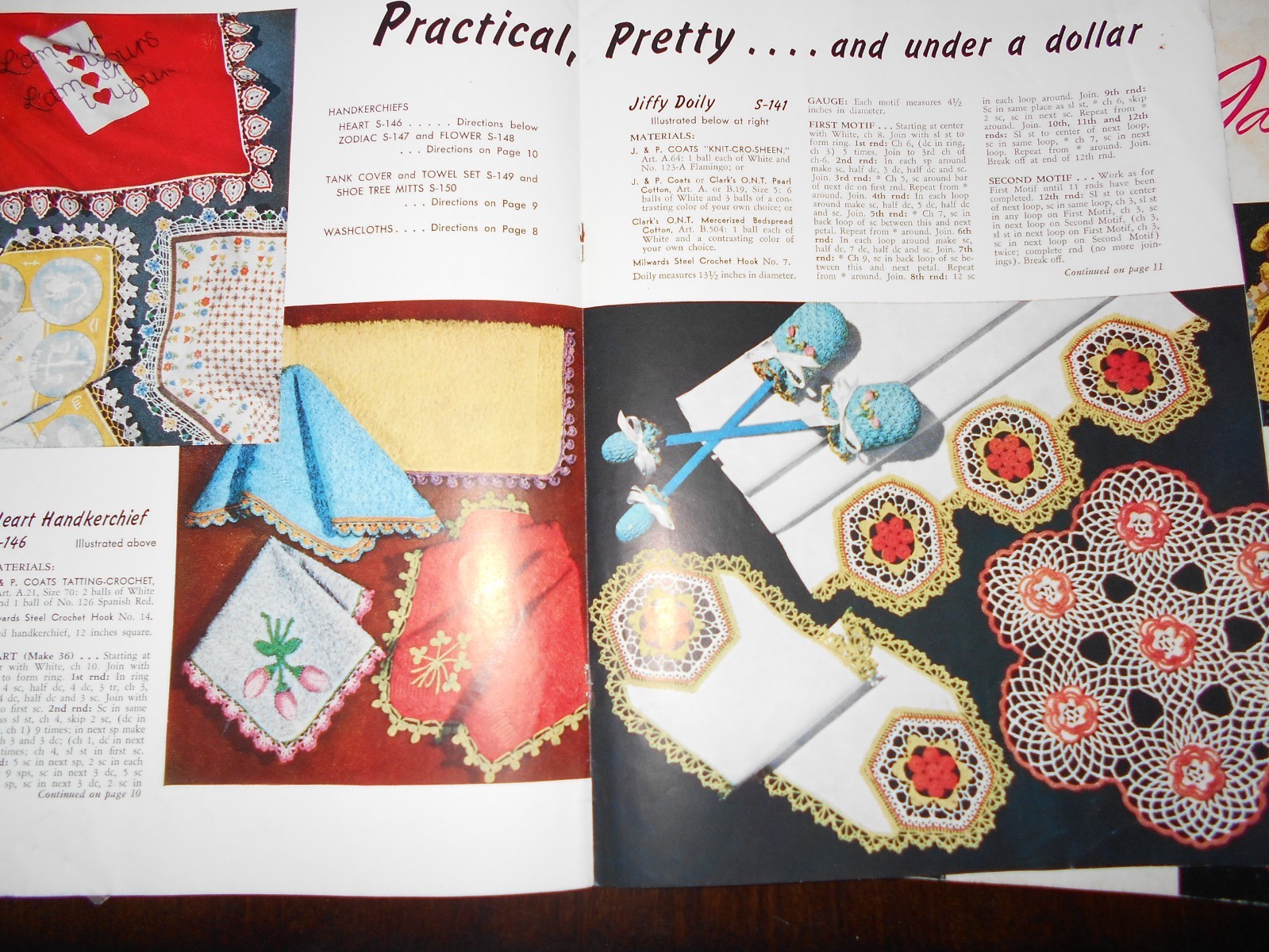 Vintage 6 Crochet Pattern Books for Gifts Bazaar, Star 80-89, Lily 51, Clark 279