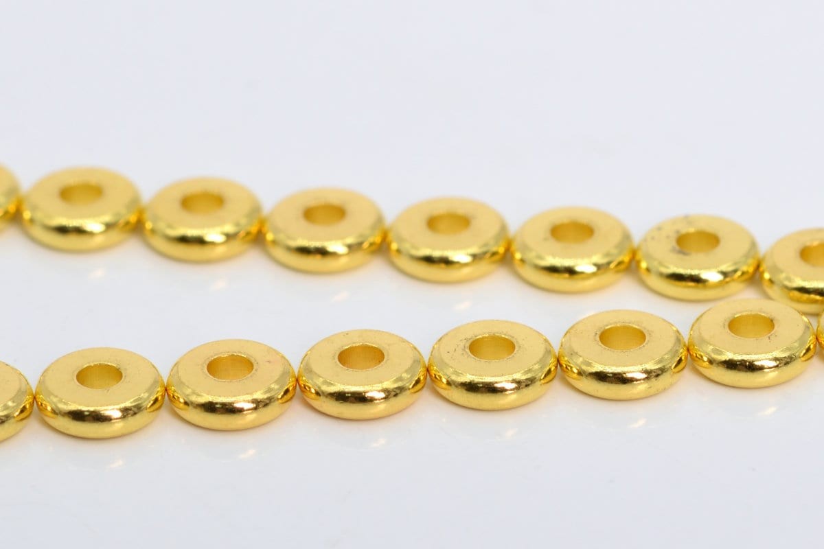 30 Pcs 4x2MM Gold Tone Rondelle Spacer Beads