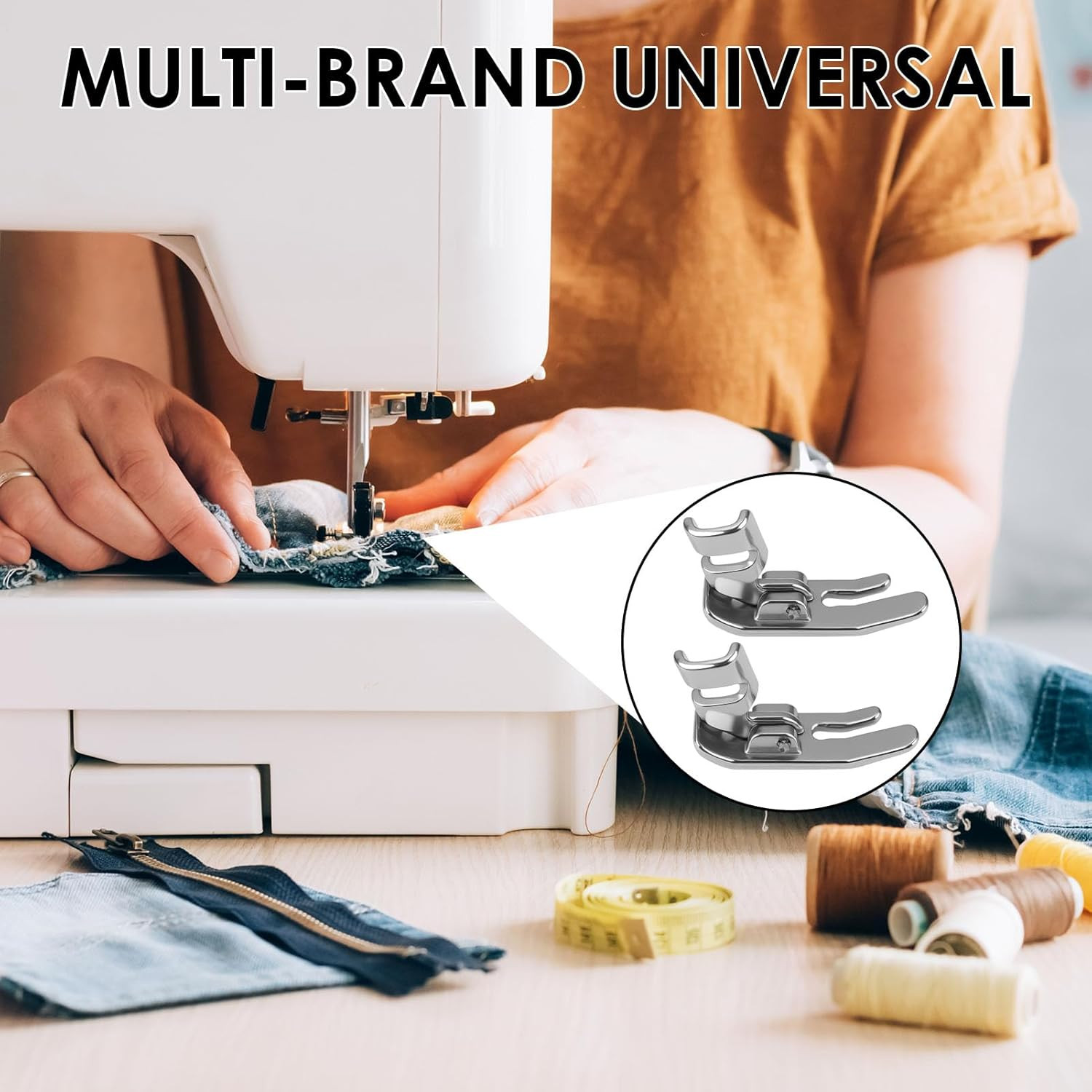 Low Shank Straight Stitch Presser Foot 10mm – 2 Pcs for Sewing Machines