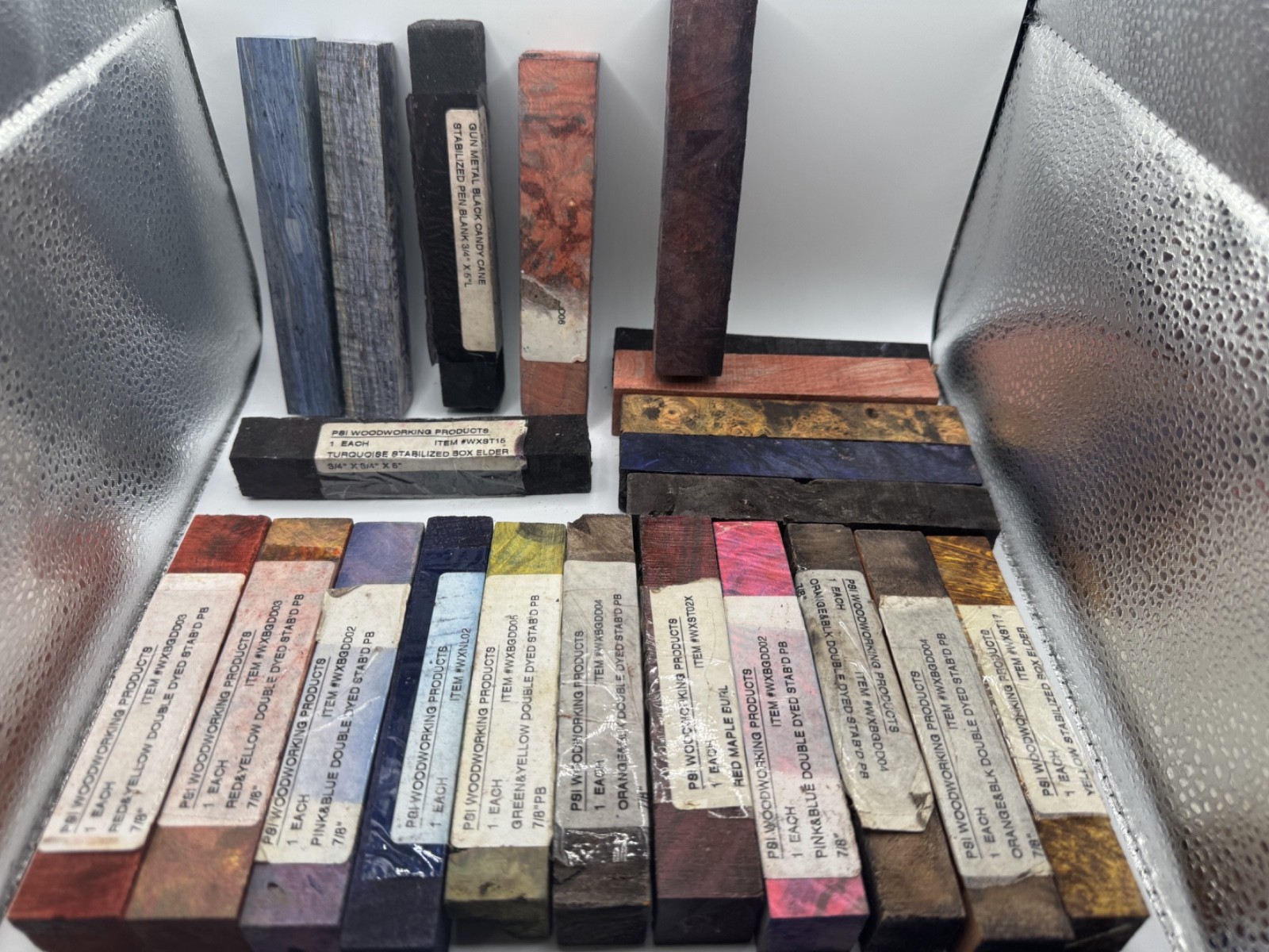 Lot of 22 PSI Woodworking Stabilized Pen Blanks Mixed Wood Species & Colors 5″–5