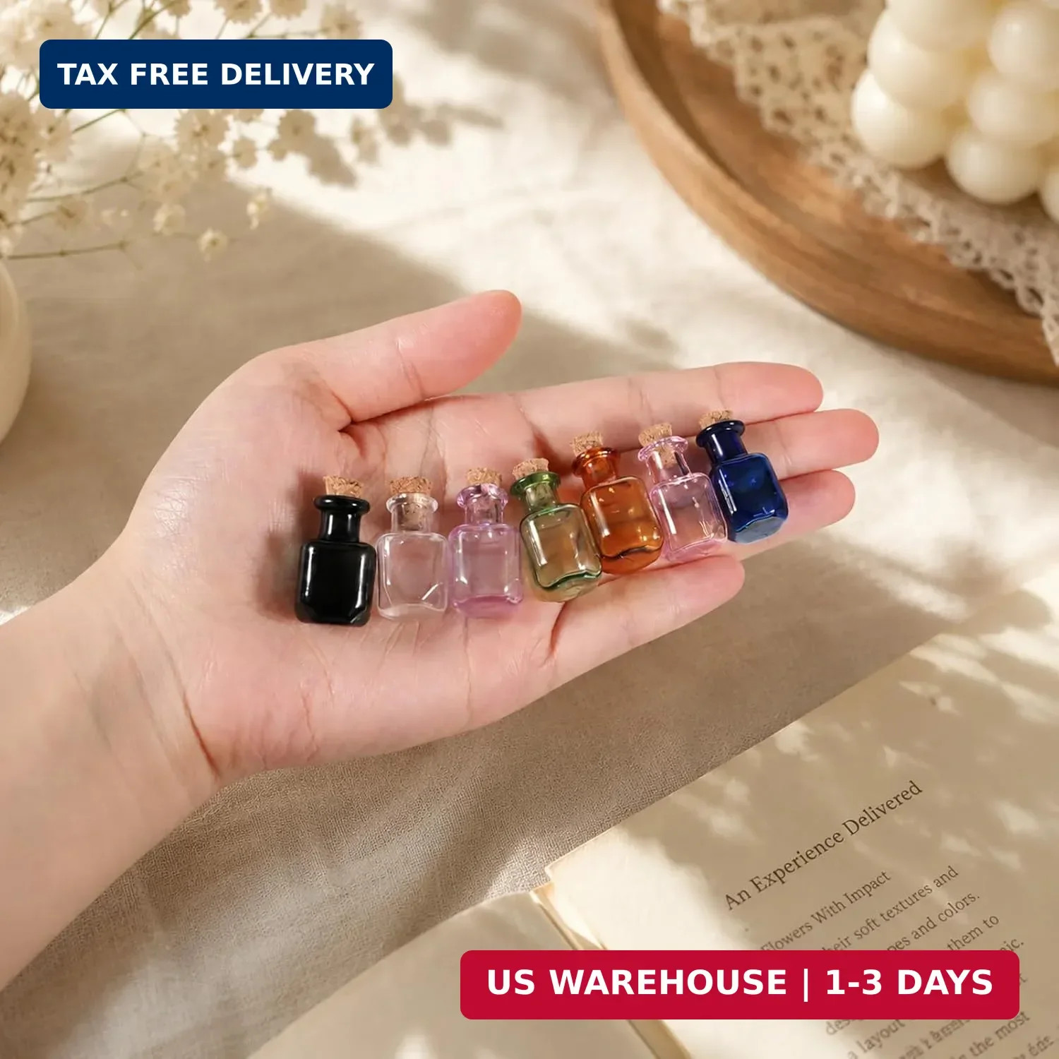 7 Colors 2ml Mini Potion Bottles, Tiny Spell Jars with Cork | Tiny Glass Jars Wi