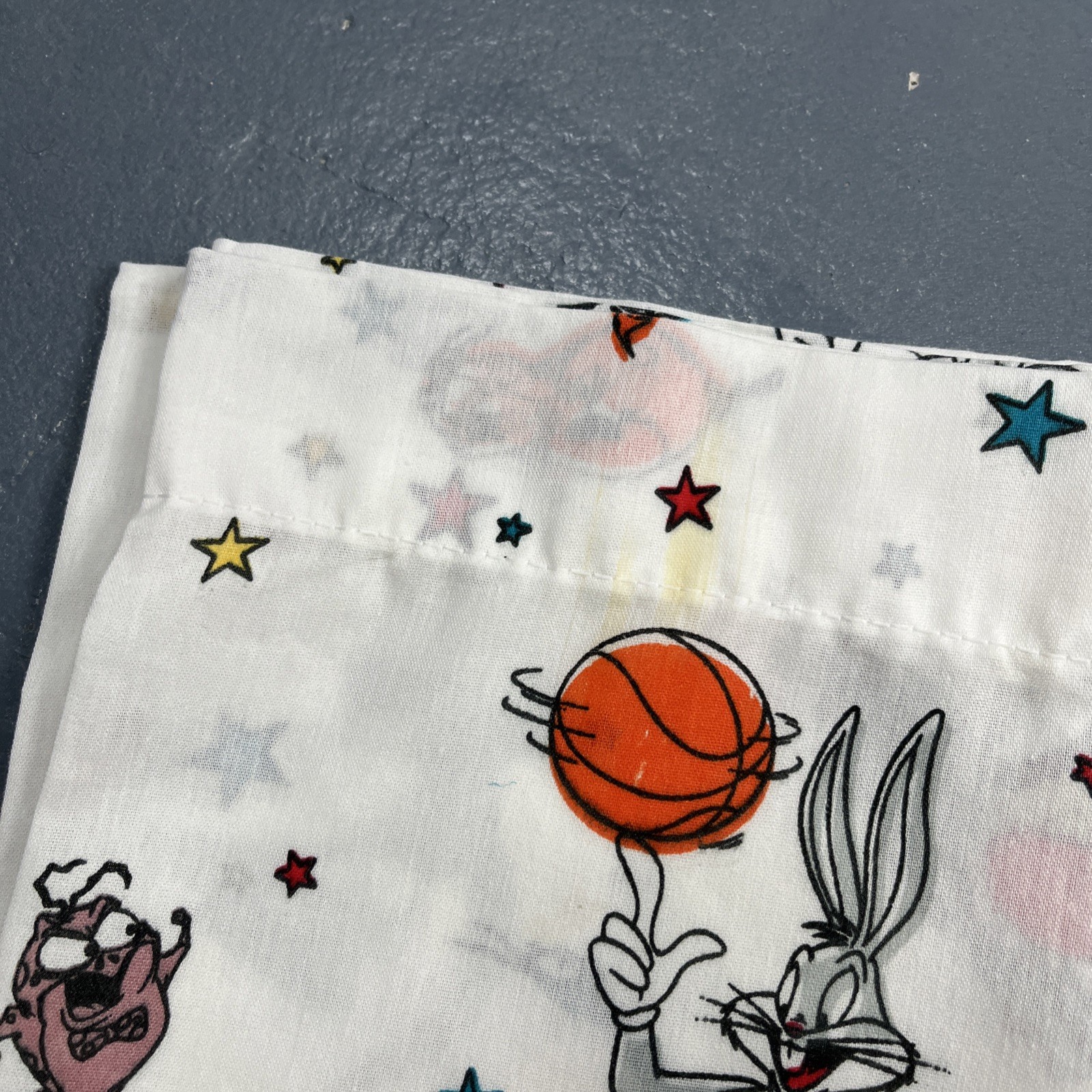 Vintage Lot Of 1996 Space Jam Fabric Sheets Looney Tunes Michael Jordan Crafting