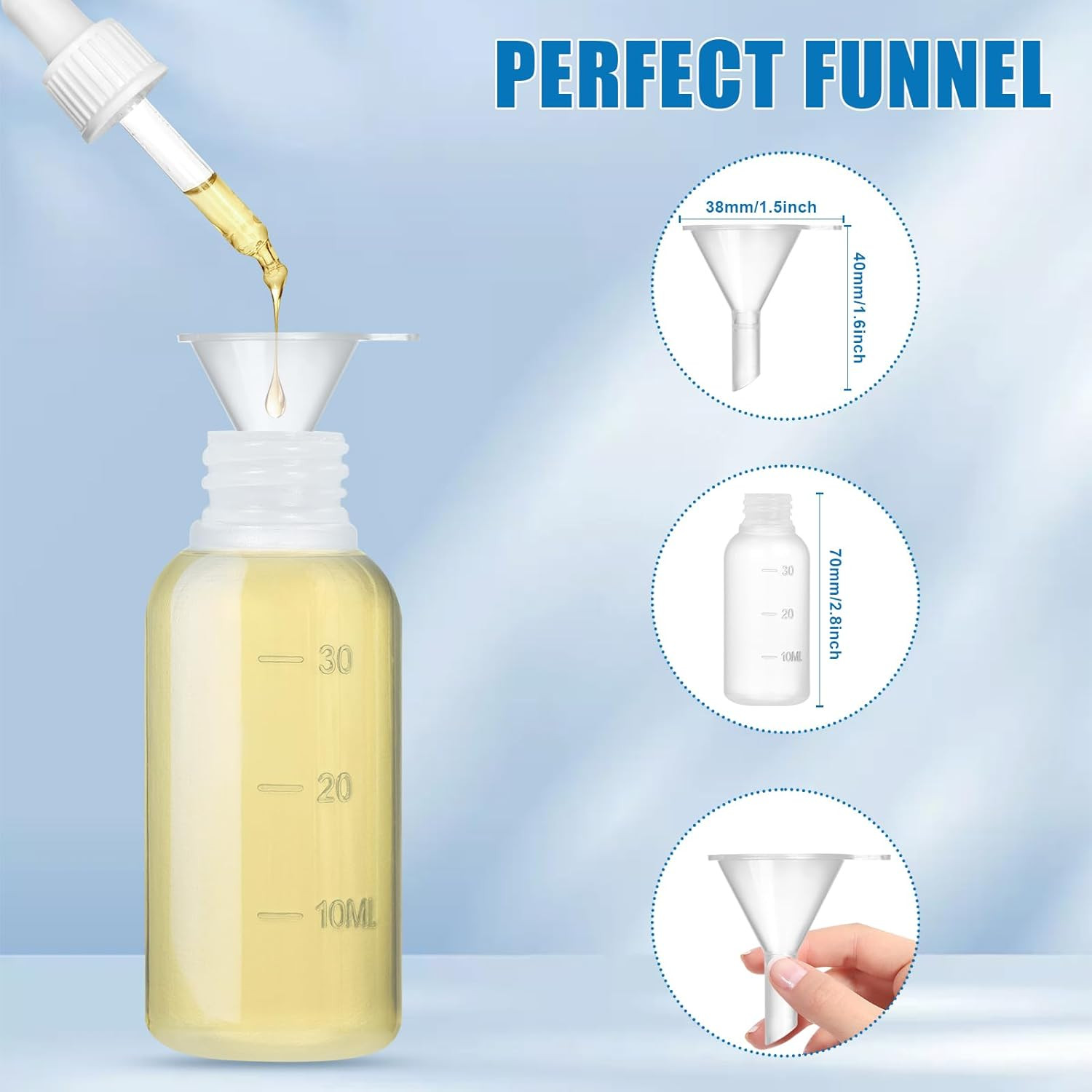 30ml Precision Tip Glue Applicator Bottle Set with Blunt Needles & Caps
