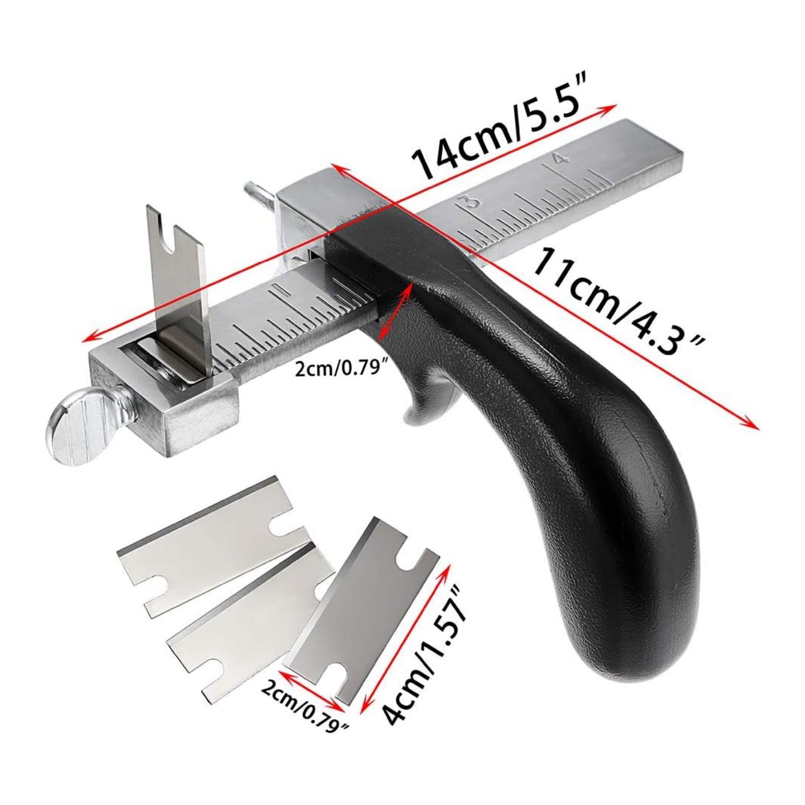 Leather Craft Draw Gauge Cutter Tool Strap Belt Cutting Tool w/ 3 Cut Parts