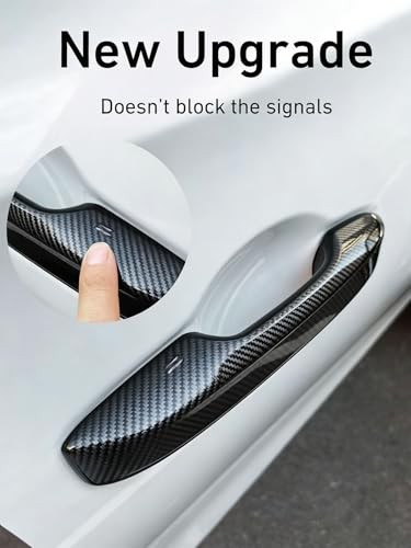 Car Exterior Door Handle Cover Trims Compatible with Honda Civic Carbon Fiber