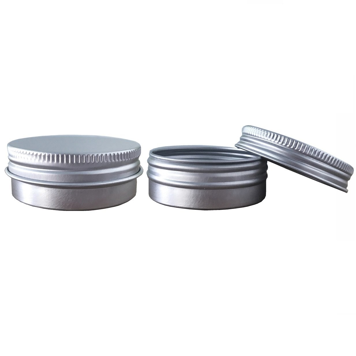 24 Pack (1 Oz/30Ml) Screw Top round Aluminum Tin Cans, Metal Tin Storage Jar Con