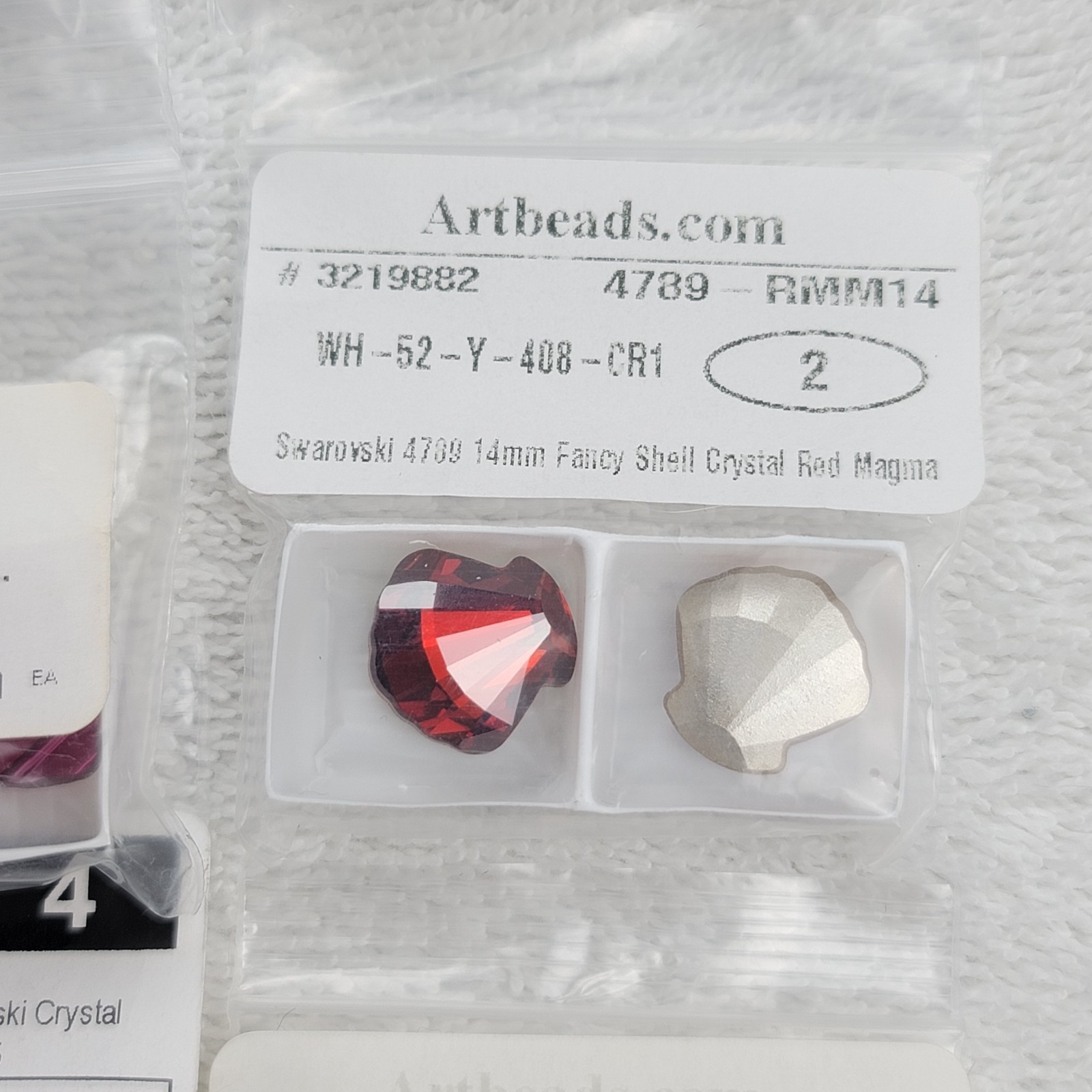 Swarovski Crystal Pendant Lot Pear Drop Helix Shell Preciosa Red Magma AB
