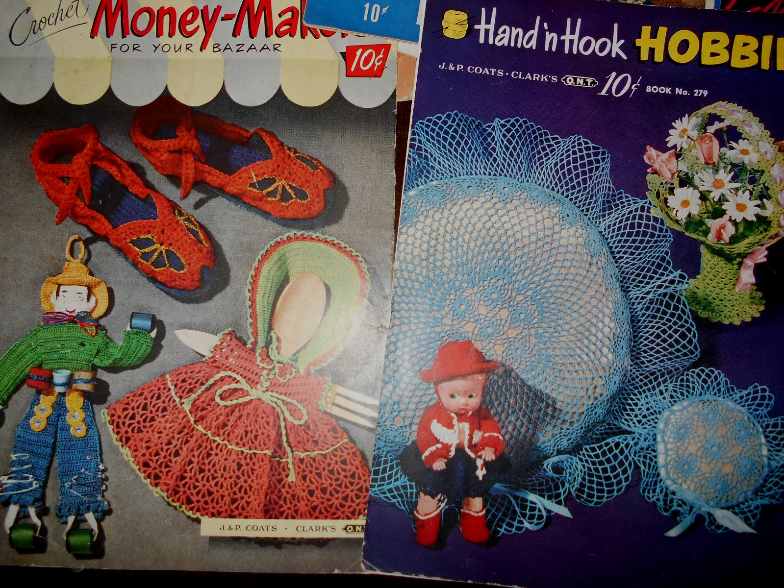 Vintage 6 Crochet Pattern Books for Gifts Bazaar, Star 80-89, Lily 51, Clark 279