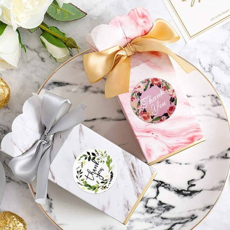 2 Roll of 1000pcs 1inch Assorted Floral Thank You Stickers Round Sealing Labels