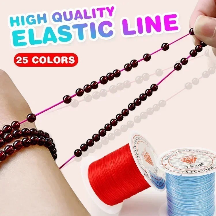 32.8FT 1mm Clear Elastic Beading Cord Stretch String for Bracelet Jewelry Making