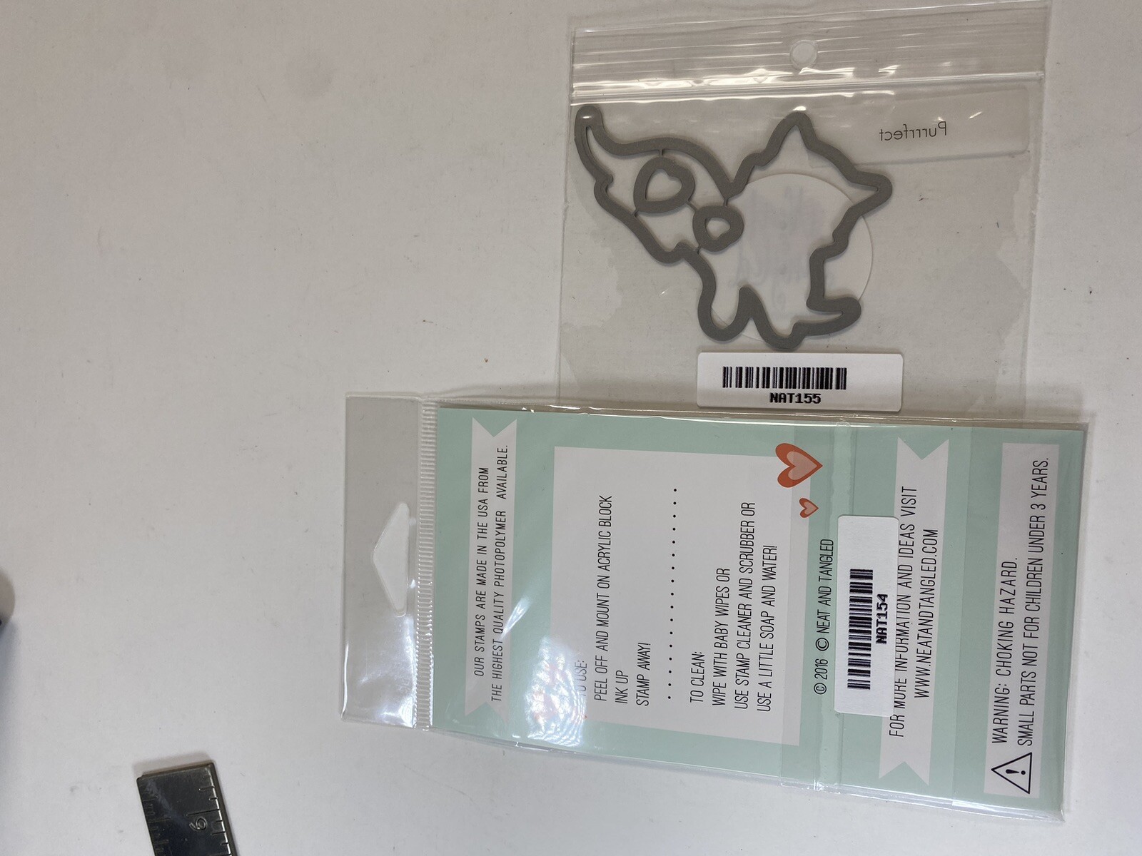 Neat & Tangled Purrfect Cat Stamps & Metal Cutting Die Set UM Clear Stamps