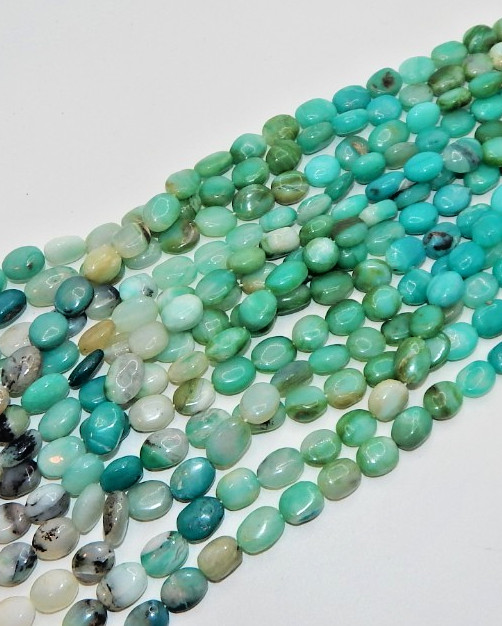 Peruvian Opal mixed Round and Oval beads (vary from 12mm x 9mm to 9mm x 7mm)