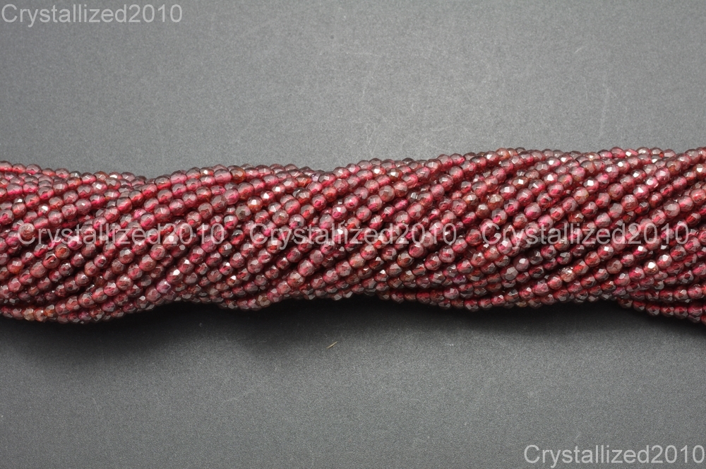 AAA Natural Gemstones Faceted Round Beads Crystal Quartz Amethyst 2mm 3mm 15.5”