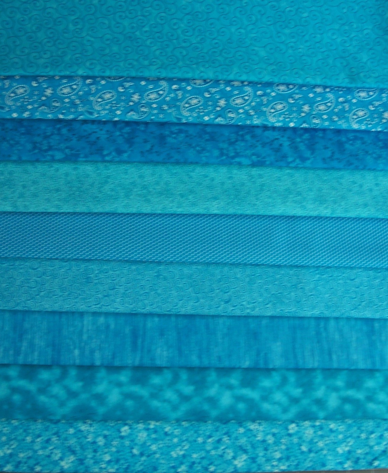 9 Fat Quarters Bundle Tonal Turquoise Blue tone on tone Fabric Precut