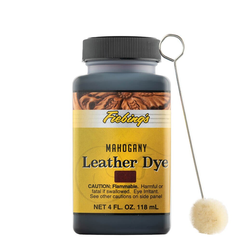 Fiebing’s Leather Dye with Applicator for Shoes Boots Bags – Mahogany 4.oz