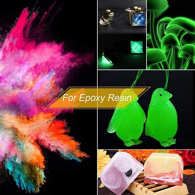 12 Glow in The Dark Pigment Powder Resin Dye Luminous Powder for Epoxy Resin