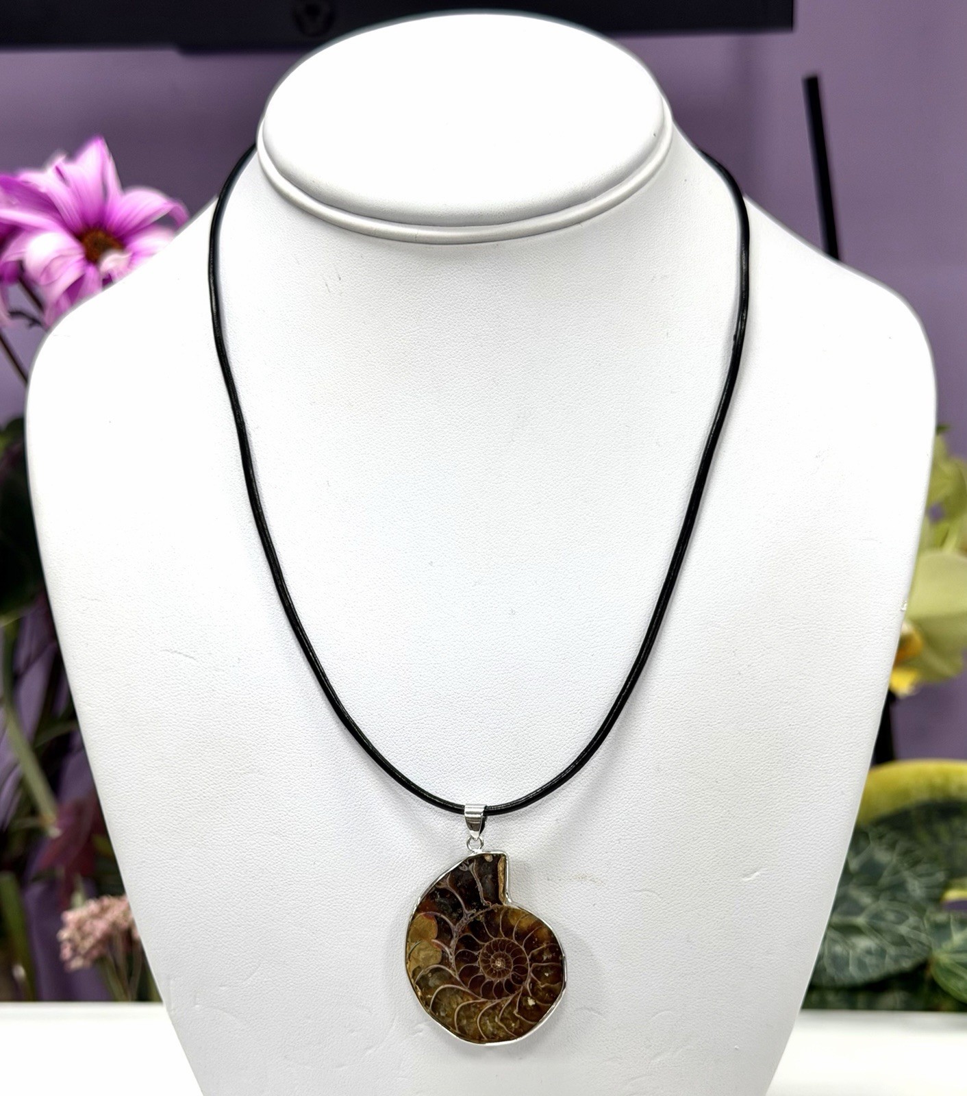 Wholesale Lot 12 Pcs Ammonite Pendant With Rhodium Findings Natural Crystal