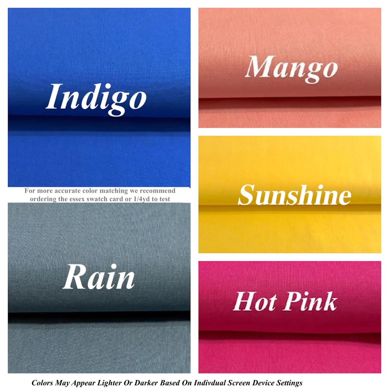 Robert Kaufman Essex Fabric 55% Linen 45% Cotton Blend Fabric Solid