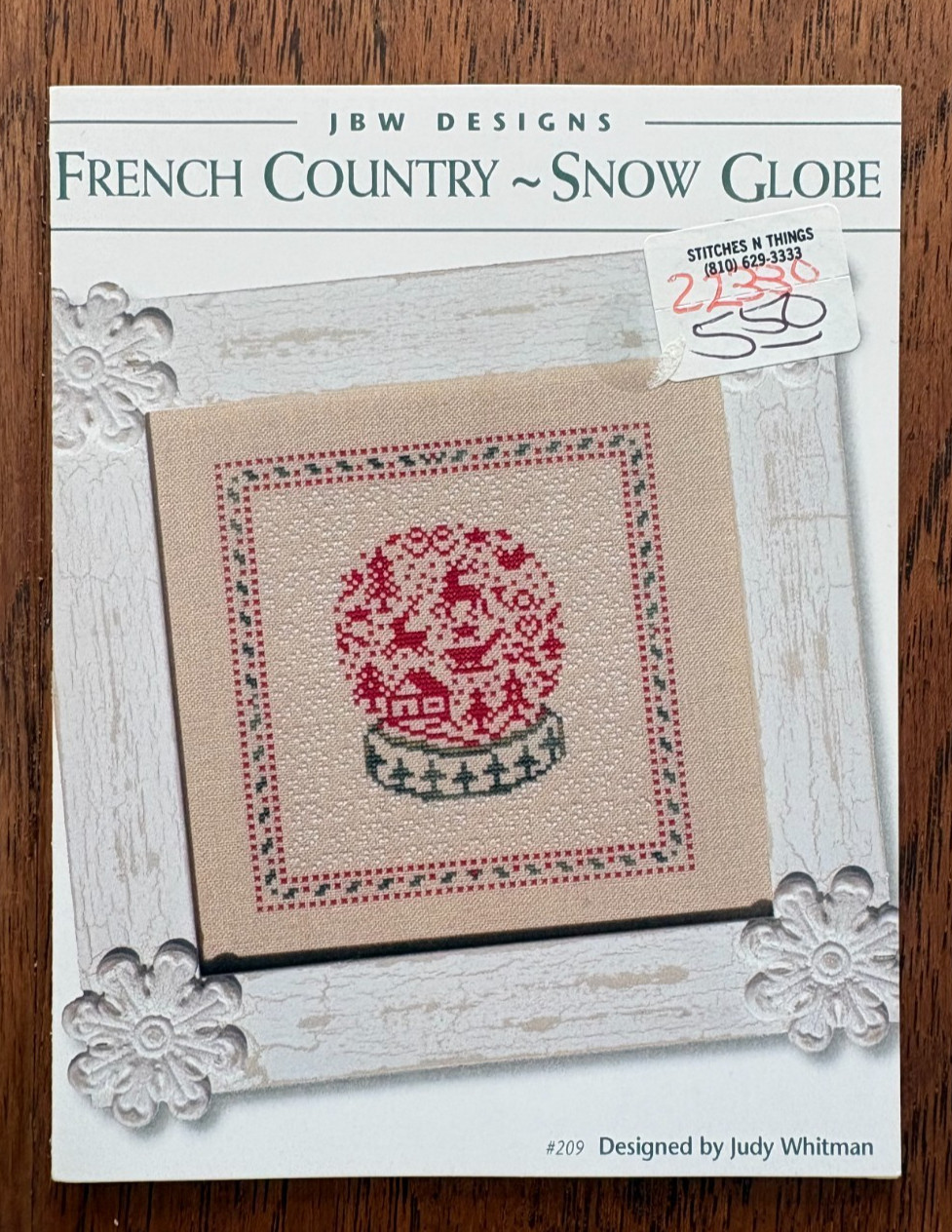 French Country Snow Globe Cross Stitch Chart JBW Designs #209