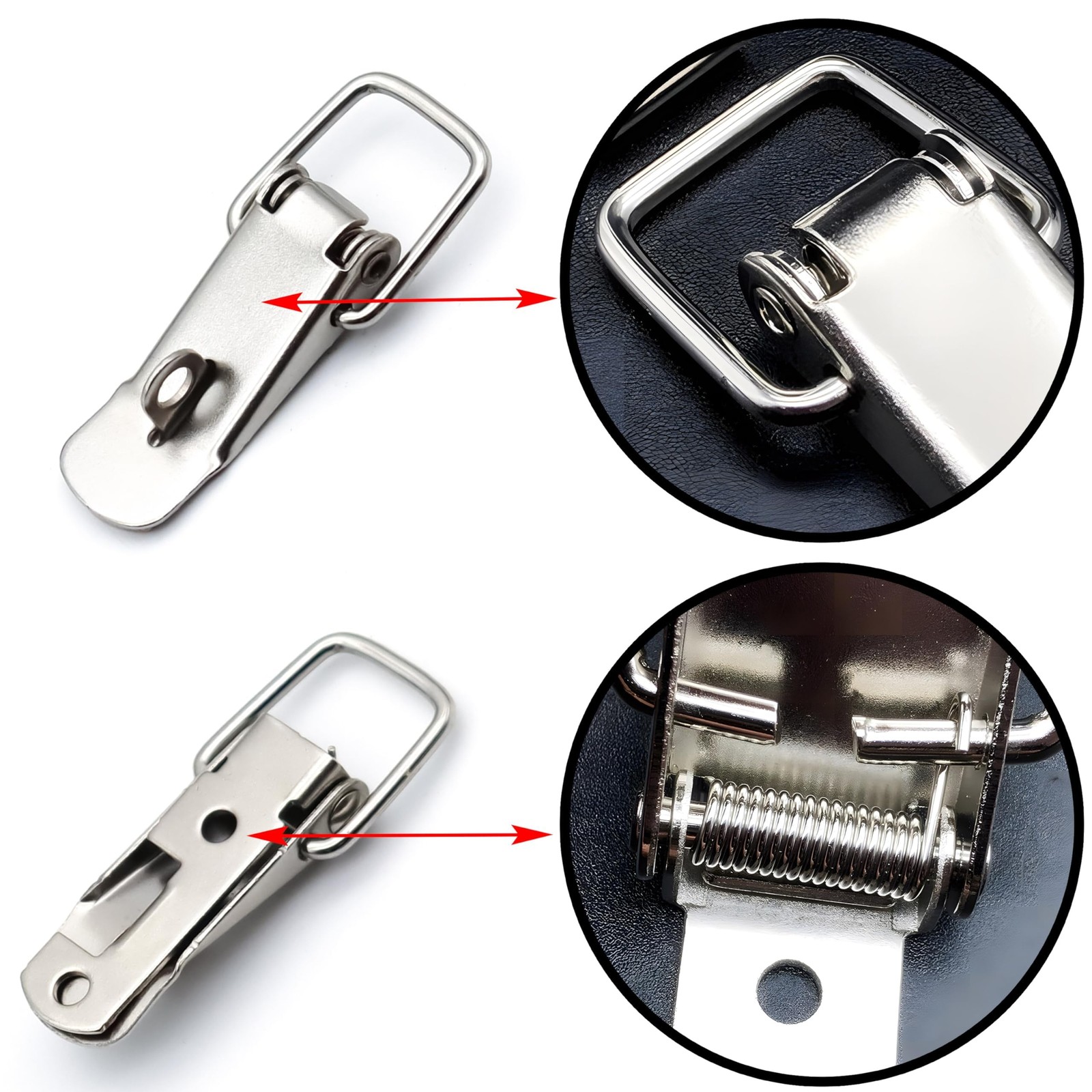 Lesnala 8 Pcs Stainless Steel 90 Degree Spring Toggle Silver-90 Degrees-8pcs