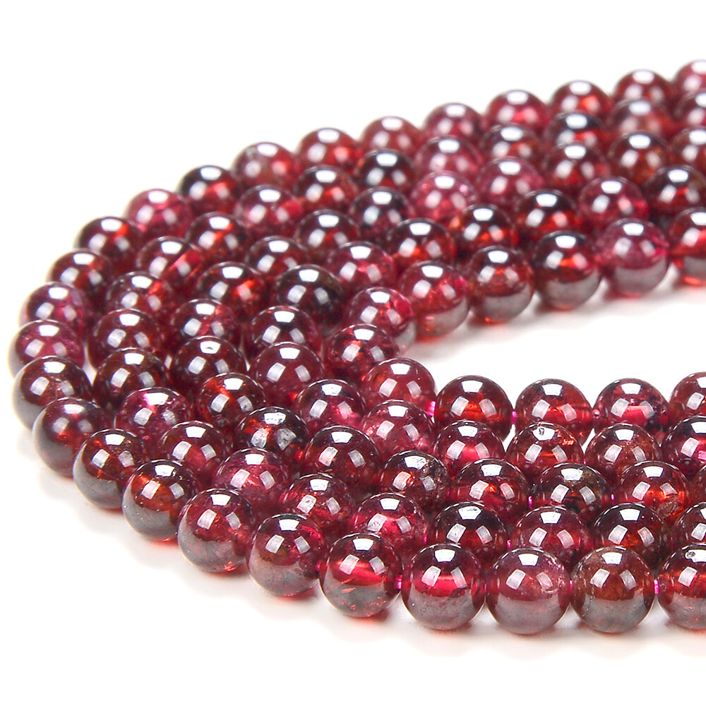 Natural Deep Red Garnet Gemstone Grd AAA Round 3MM 4MM Loose Beads 15 inch(P60)