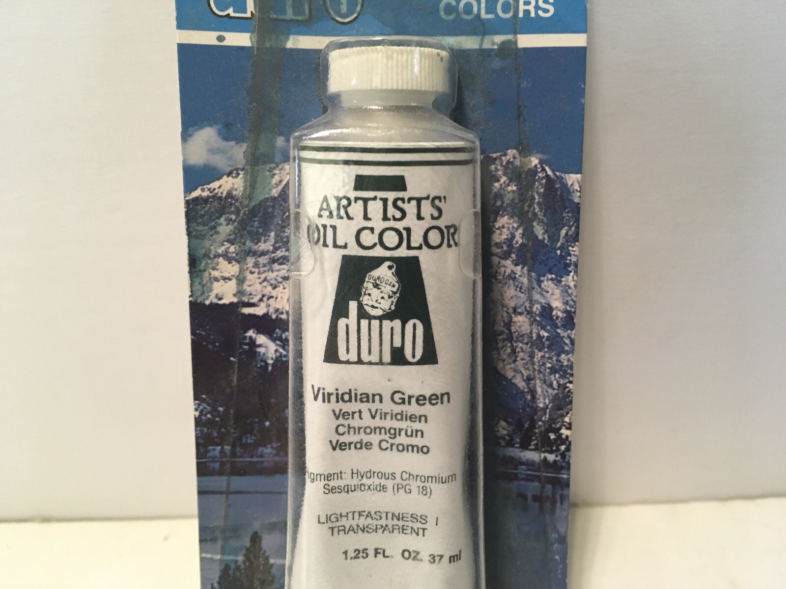 Duro Artist’s Oil Color 1.25 oz 37 ml Viridian Green Vtg NOS