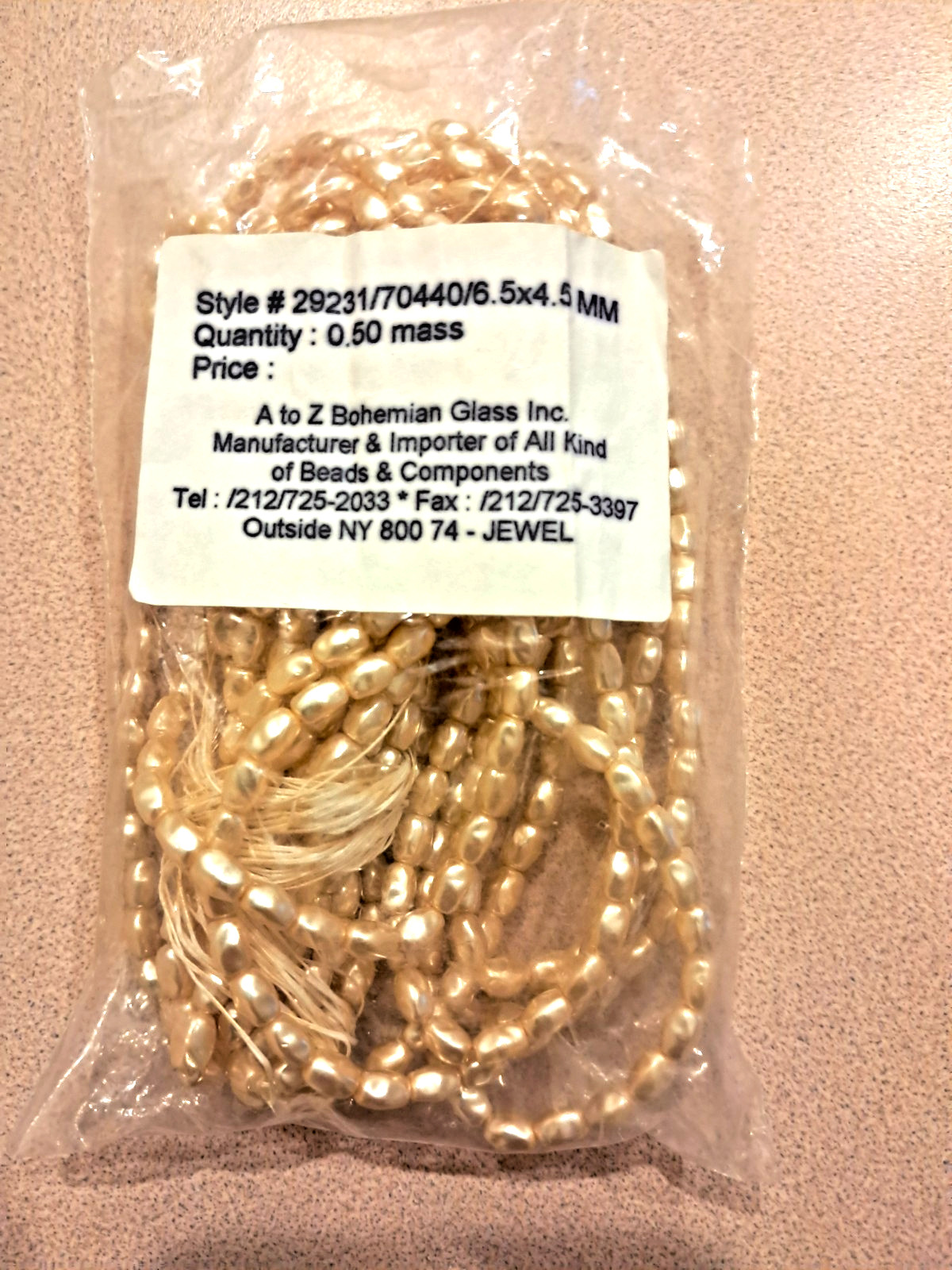 SEALED BAG 600 CZECH GLASS BAROQUE PEARLS 6.5 X 4.5 MM CREAMROSE