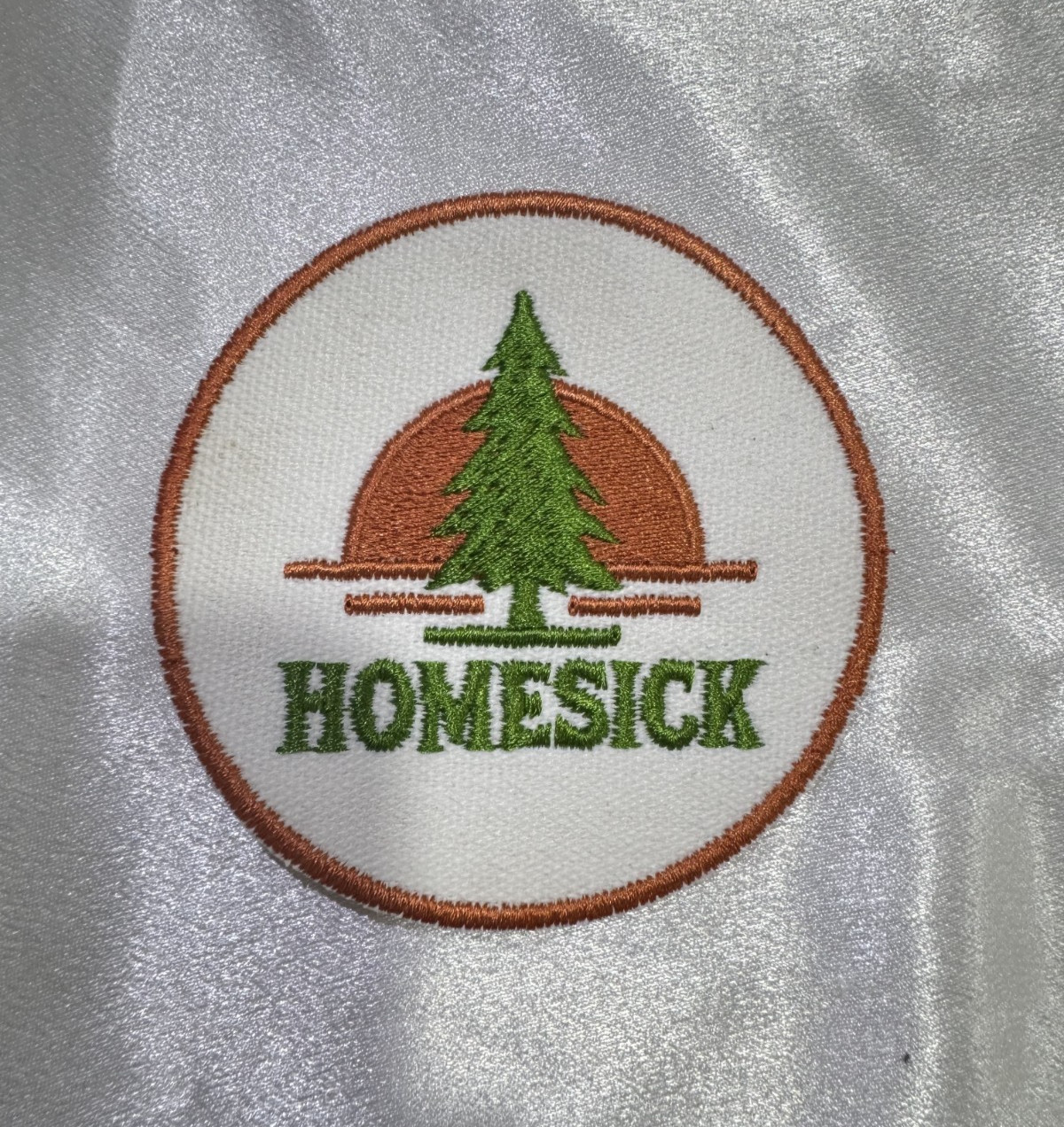 Homesick Pine Tree Sunset Iron On Embroidered Patch Folk Country Hat Jacket DIY