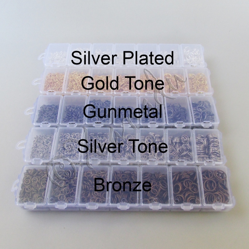 Jump Rings Silver Tone 1500PCs Mix – 7 Assorted Sizes In Plastic Storage Box