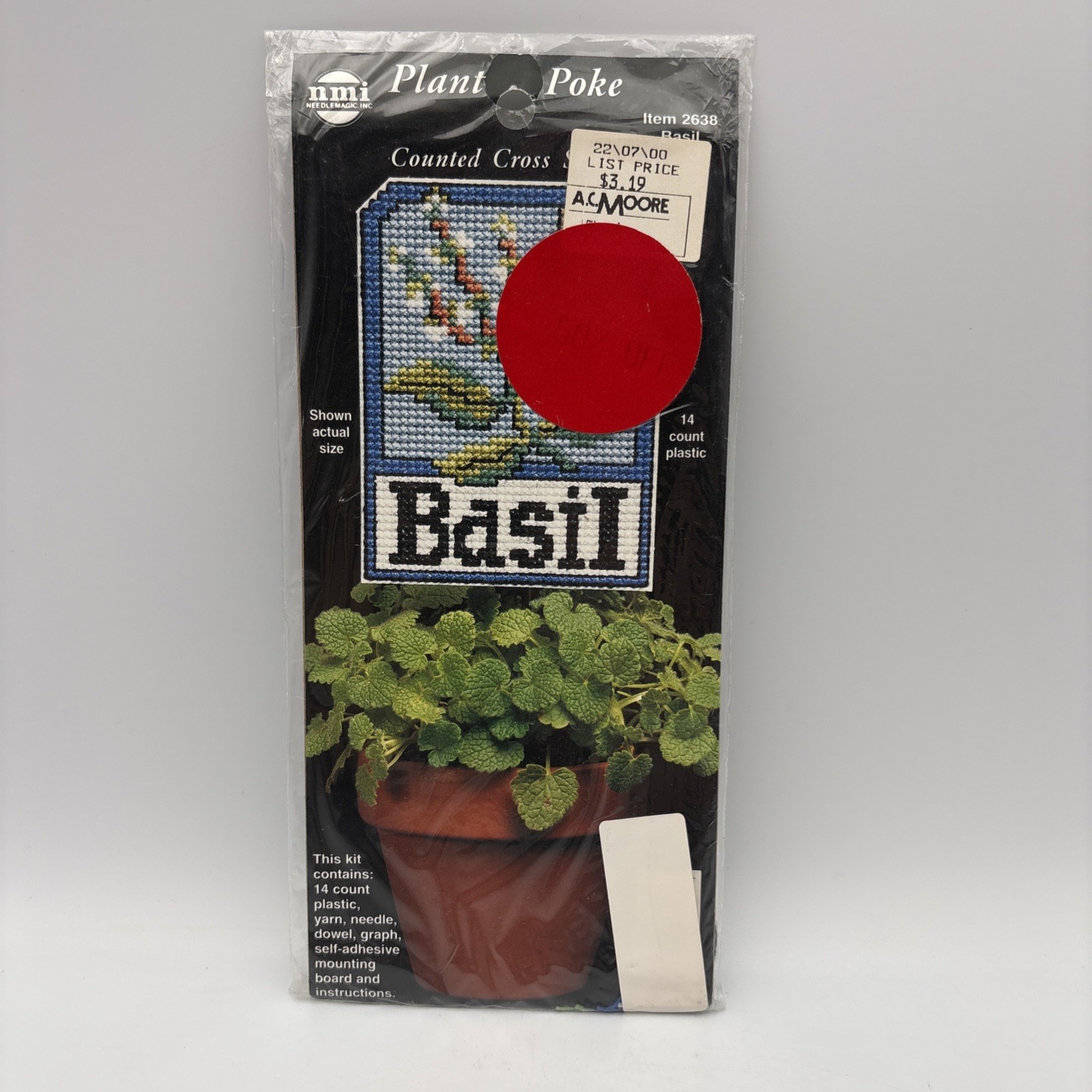 NMI Plant Poke Counted Cross Stitch Set Of 4: Rosemary, Oregano, Basil, Thyme