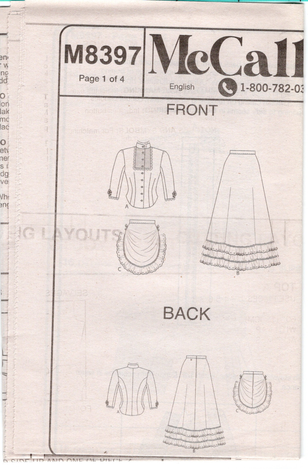 “Misses’ Costume” ©2023 McCall’s Costumes Pattern M8397 18-26 NEW!