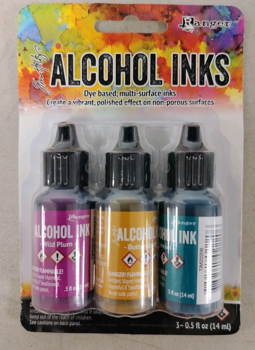 Ranger Tim Holtz Alcohol Ink 3-0.5 fl oz /Pkg-( 5 Sets/ 15 Bottles )*Box Dent*