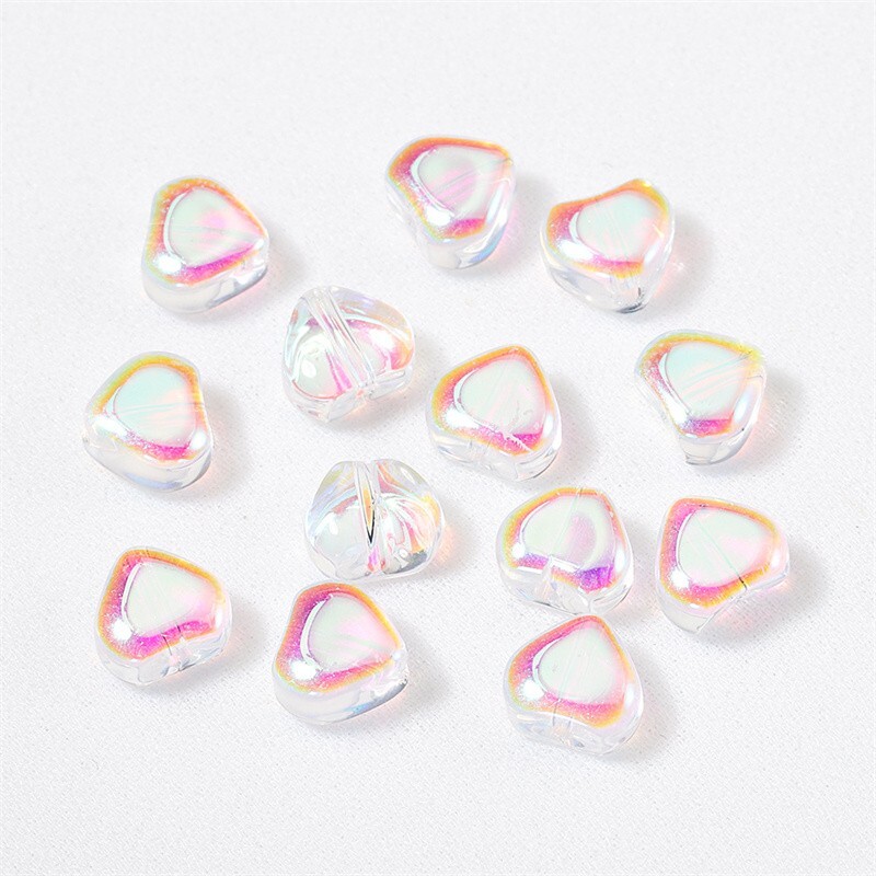 100Pcs Pink Glass Lampwork Heart Spacer Beads 6mm Choose Color DIY Crafting