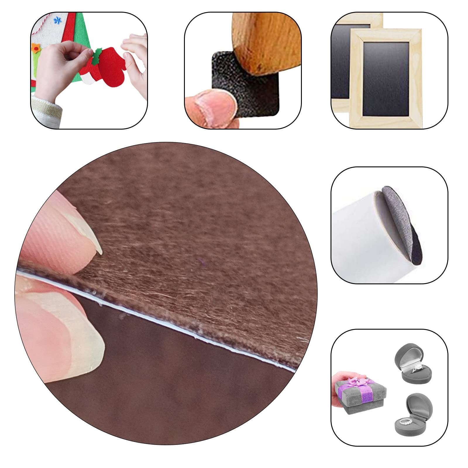 Self Adhesive Felt Sheets, 11 Pieces Stiff Sticky Felt, 8″x12″ Brown