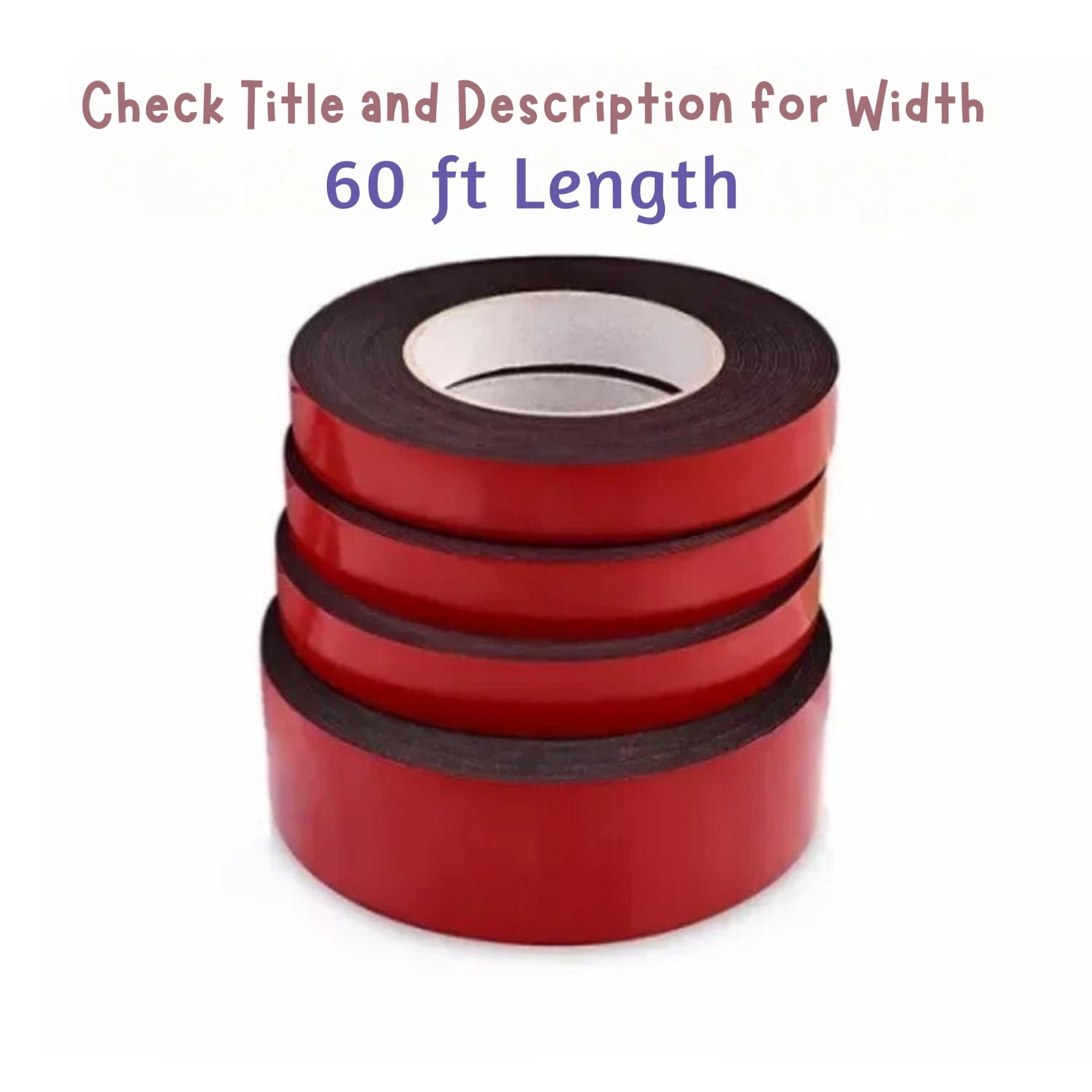 Double Sided 3/4 inch 60 Feet Home Automotive Acrylic Foam Tape Auto Car Truck