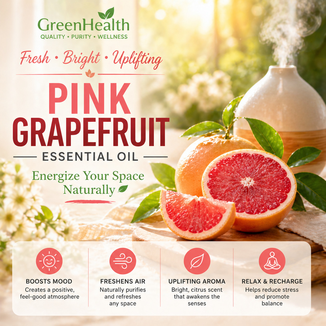 32 fl oz Grapefruit Essential Oil (100% Pure & Natural)