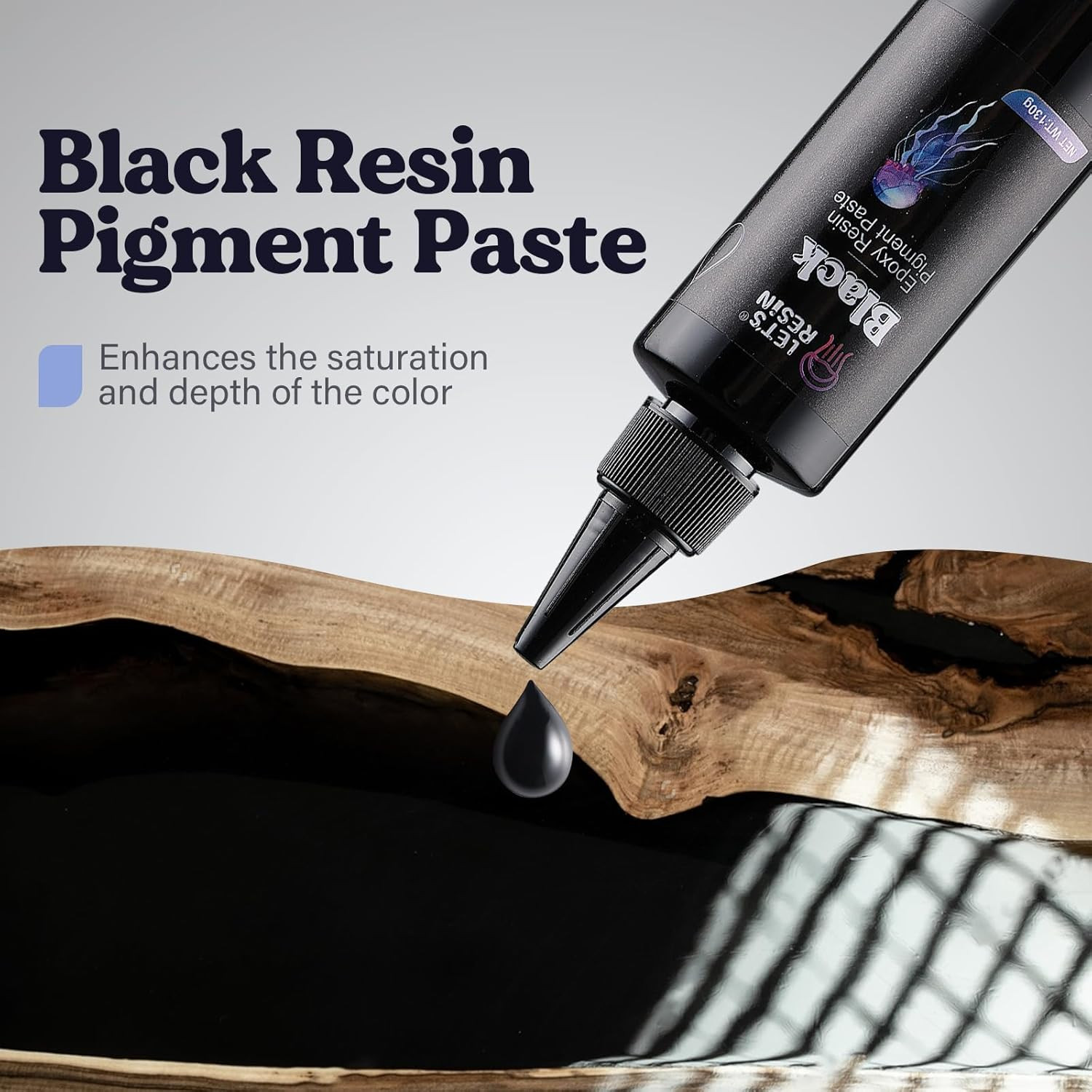 LET’S RESIN High Concentrated Black Epoxy Resin Pigment Paste, 100Ml, Opaque Res