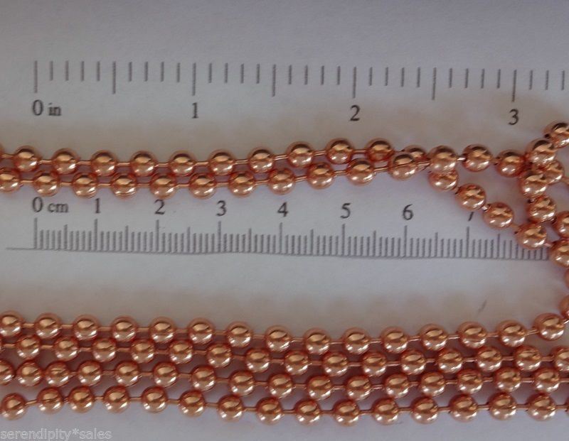 COPPER BALL CHAIN Necklaces 4.5mm ~3/16″ round bead #10 Choose length + Quantity