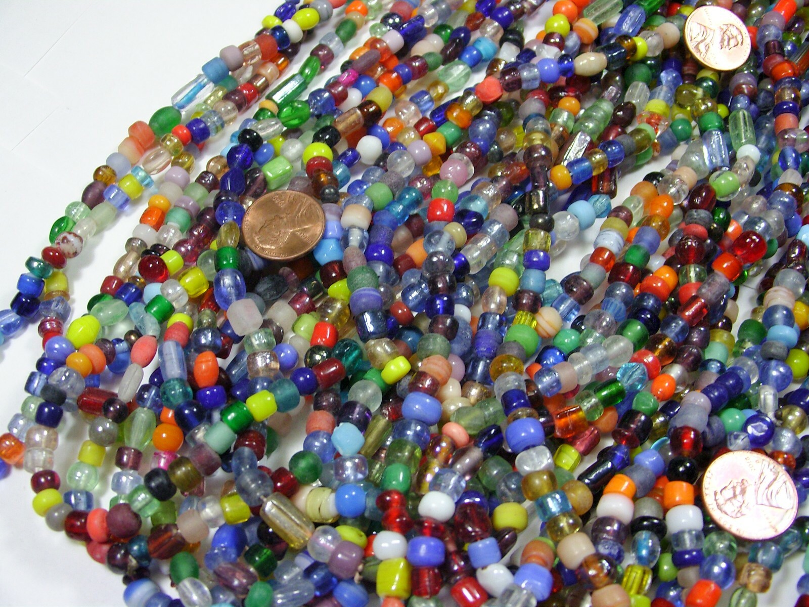 2 Pounds Assorted India Handmade Spacer Glass Beads Wholesale Bulk Lot (TD-71)