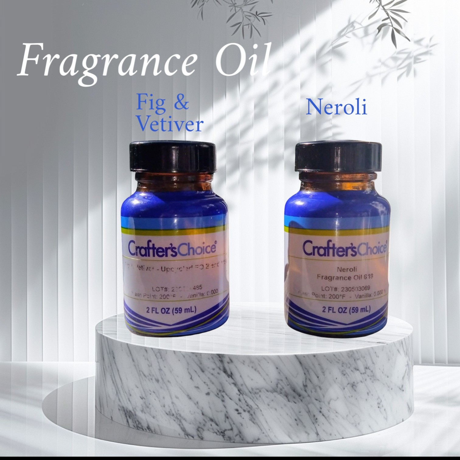 Crafter’s Choice Fragrance Oils-Neroli, Fig & Vetiver, 2 oz Bottles, Bath Supply