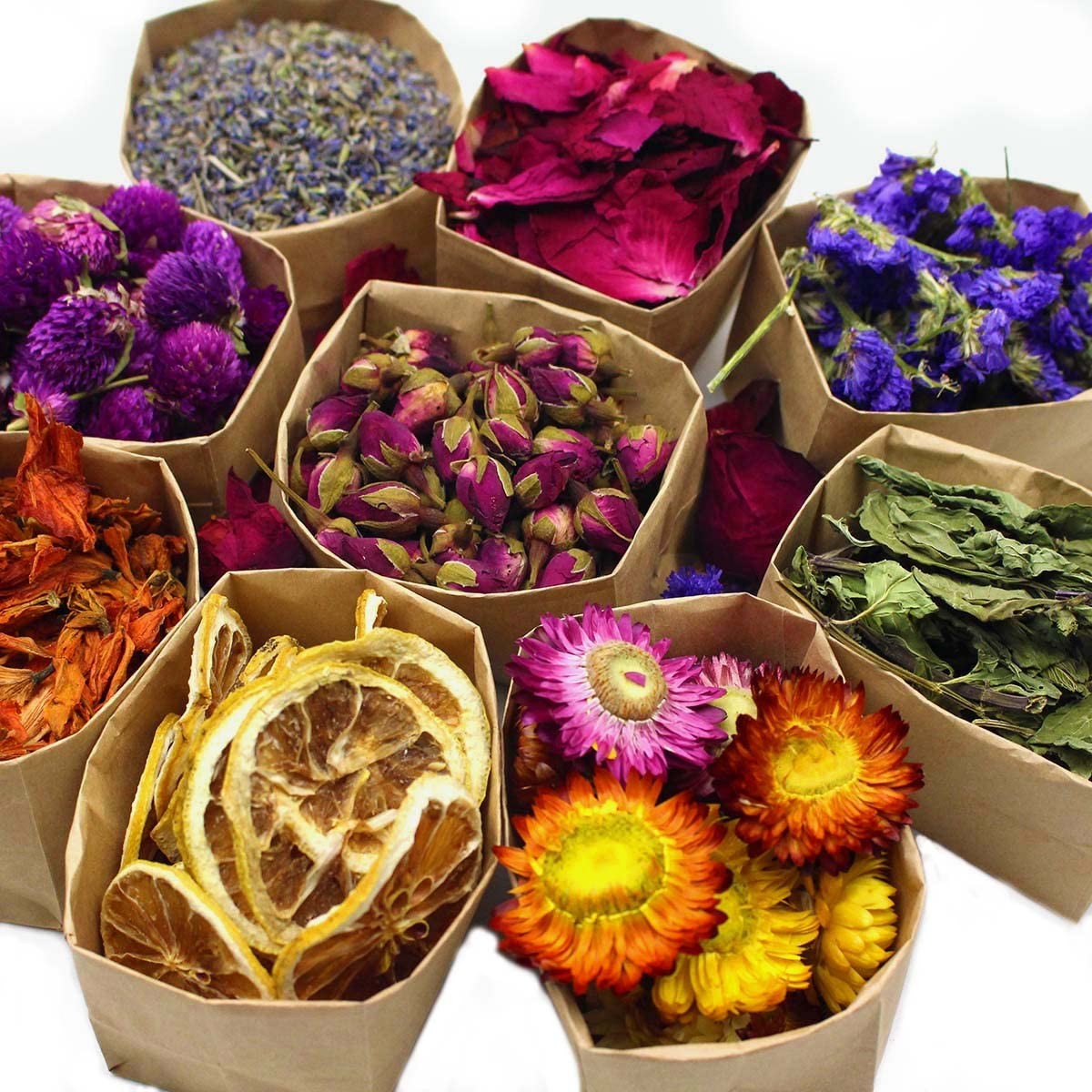 9 Bags Set Dried Flowers – Candle Making Soap DIY Stylea 9 Bags*0.3oz