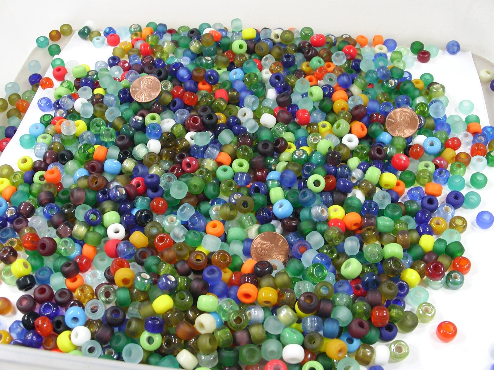 2 Pounds Assorted Color (6mm x 9mm) India Handmade Glass Pony Beads (BNT-97)⭐