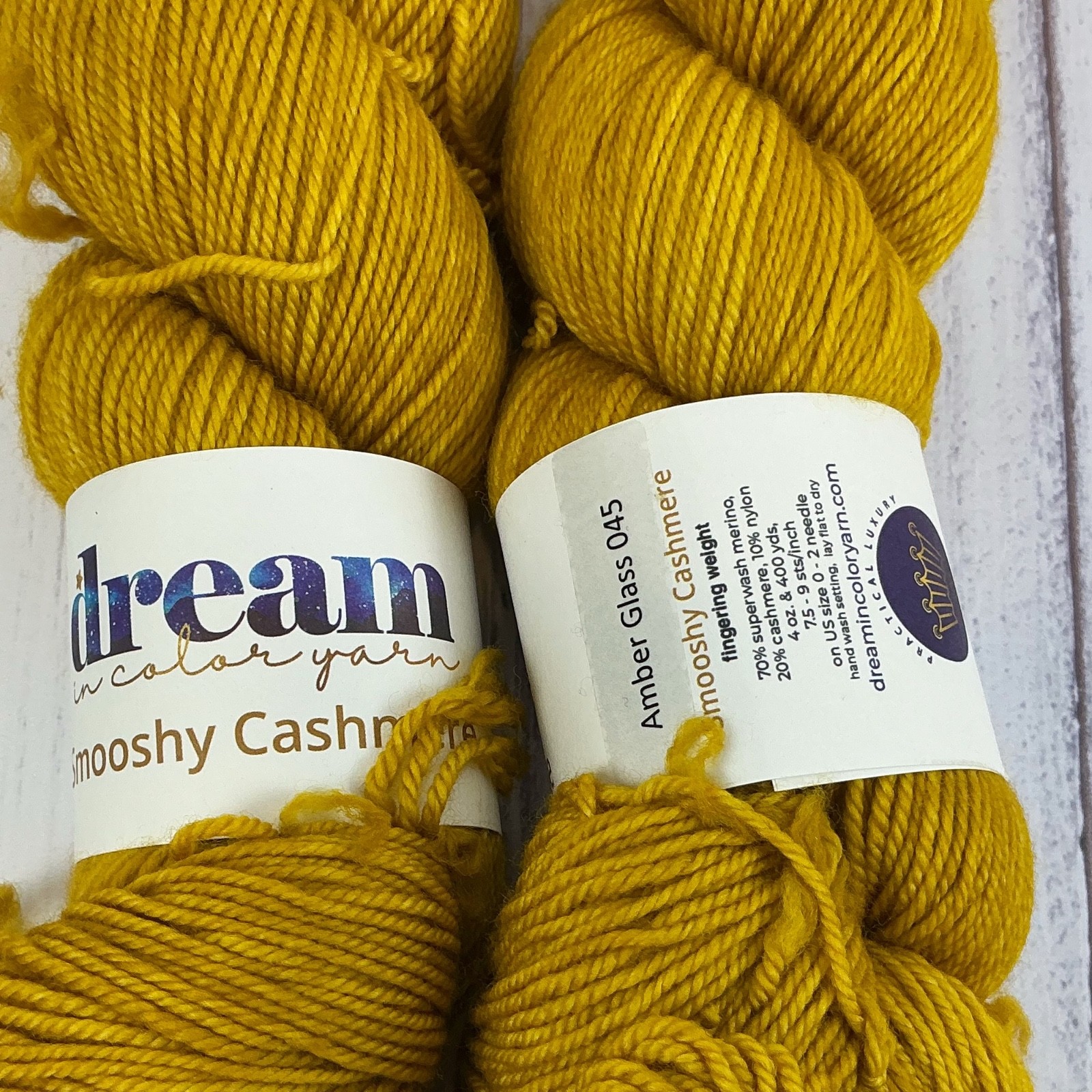 Dream in Color Smooshy Cashmere Yarn Amber Glass – Price per skein