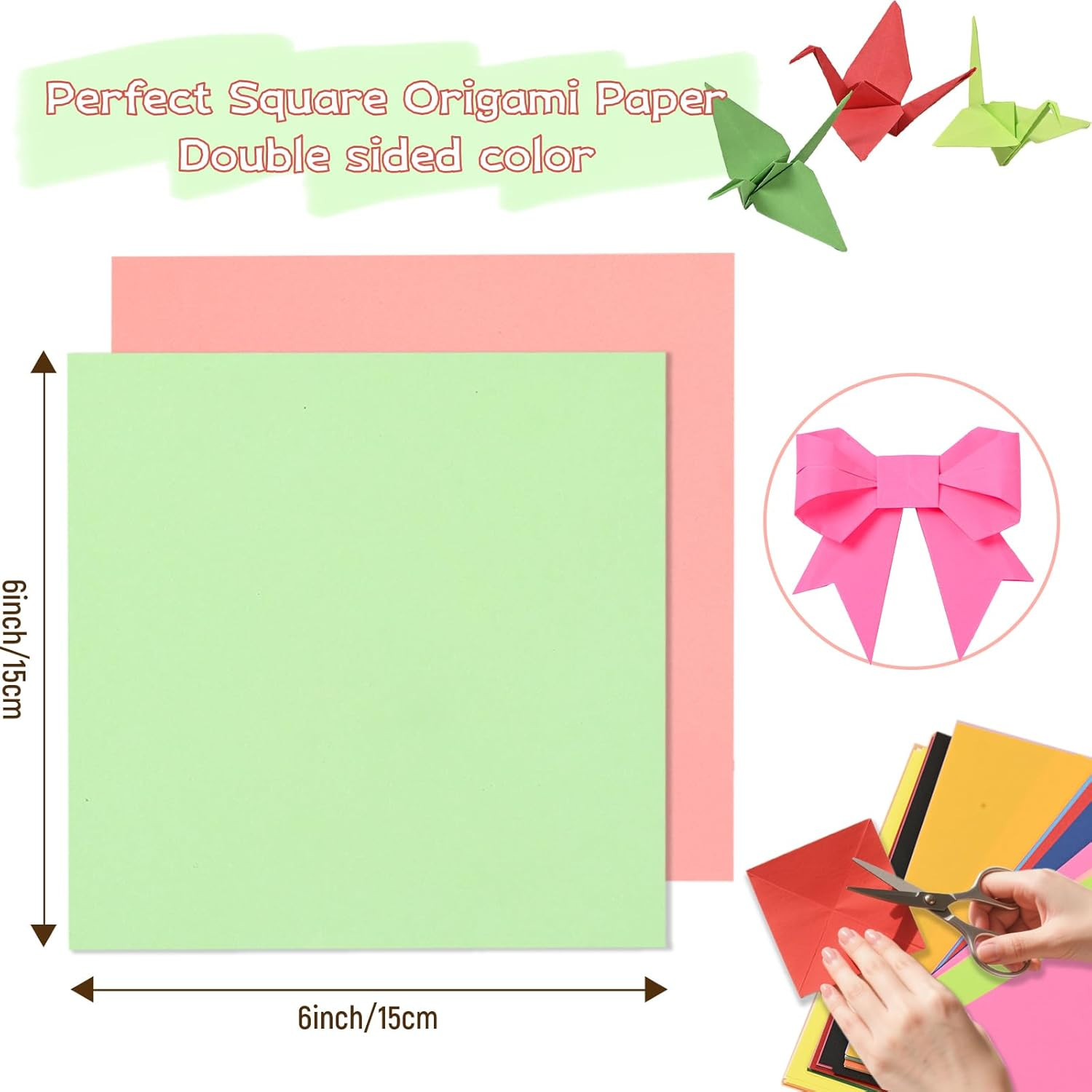 300 Sheets Origami Paper 6×6 Double-Sided 25 Colors for Crafts & DIY Art