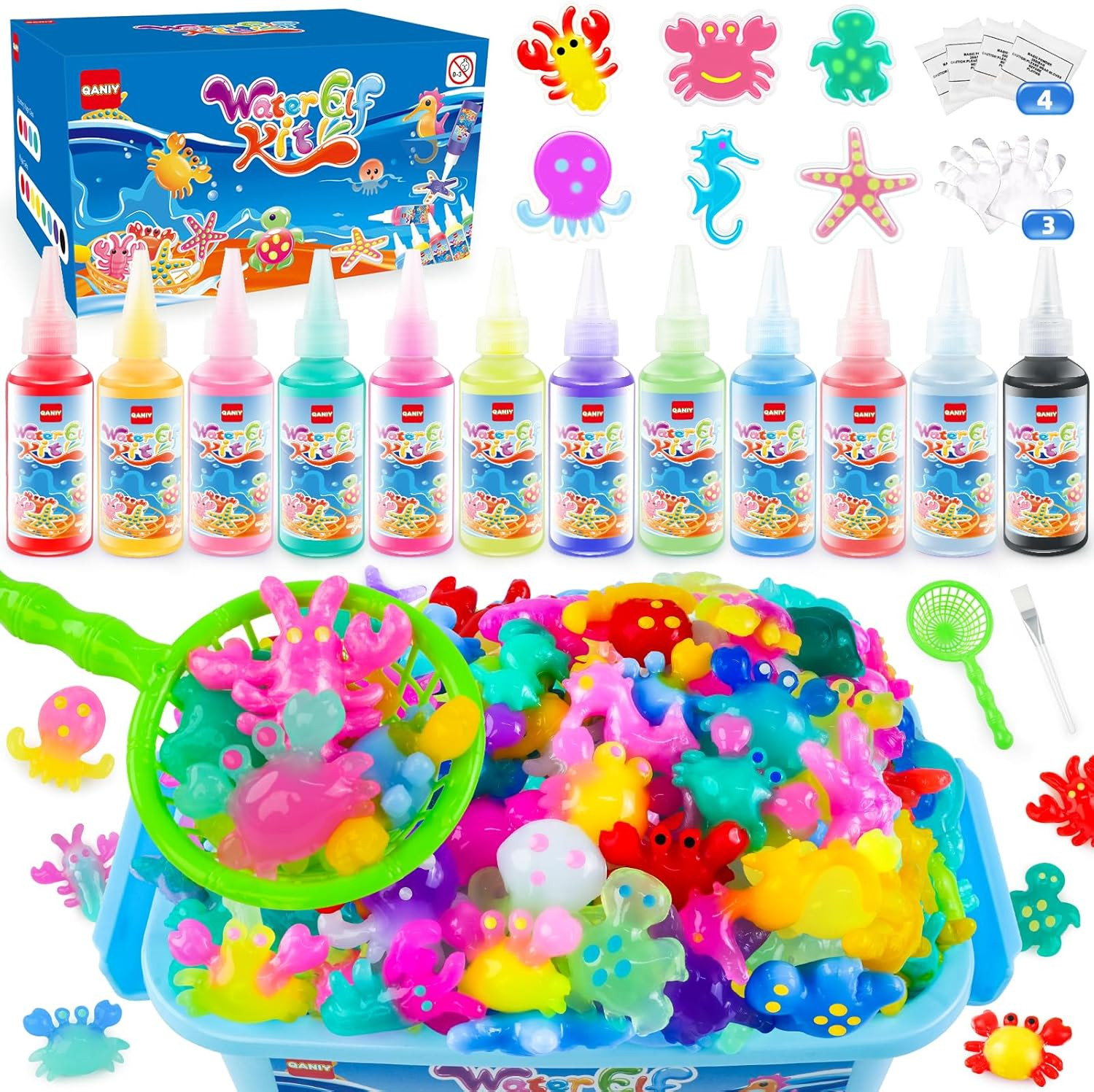 Magic Water Elf Toy Kit, Crafts for Kids Ages 4-8, Aqua Fairy Water Gel Kit with