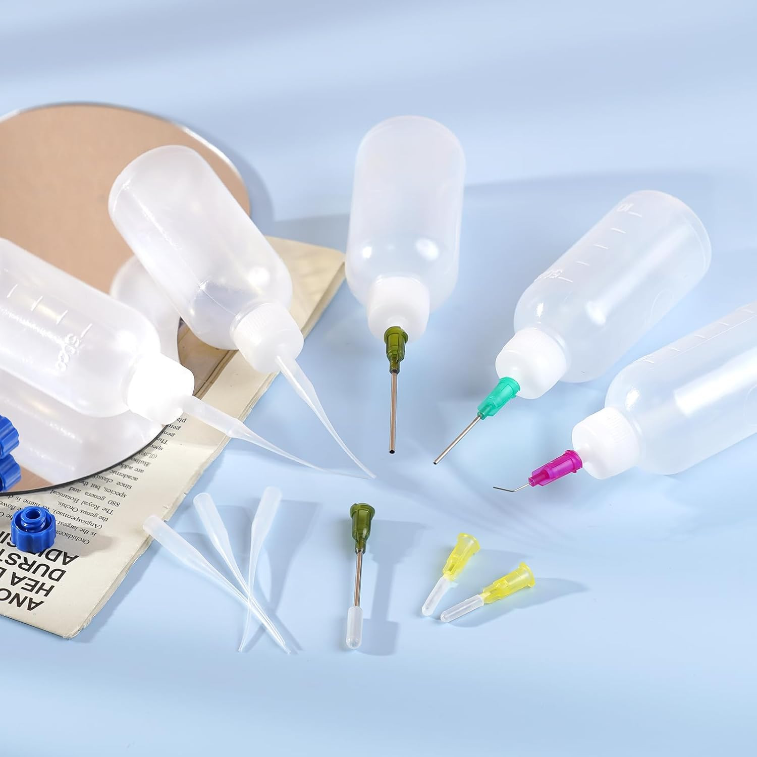 30ml Precision Tip Glue Applicator Bottle Set with Blunt Needles & Caps