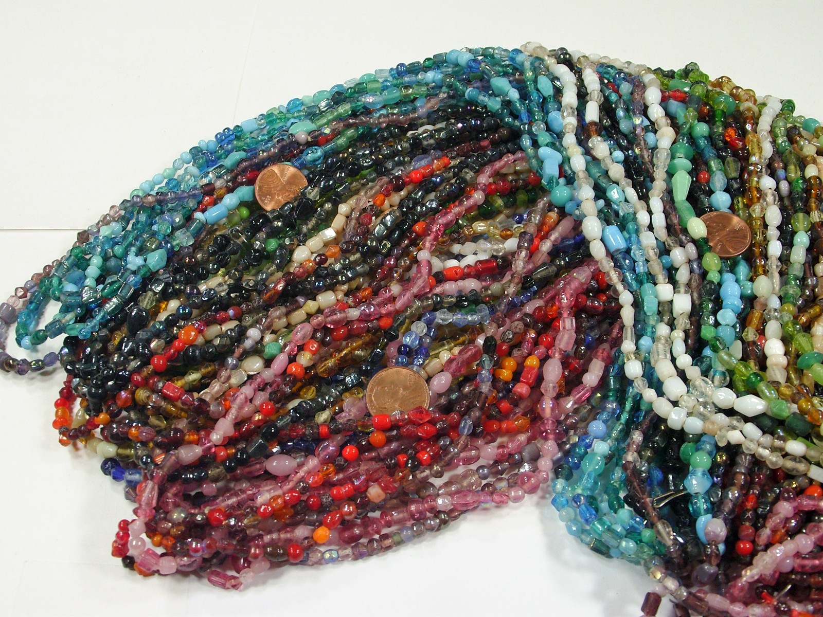 2 Pounds Assorted Colors India Handmade Glass Spacer Beads Bulk Lot (QKP-11) ⭐