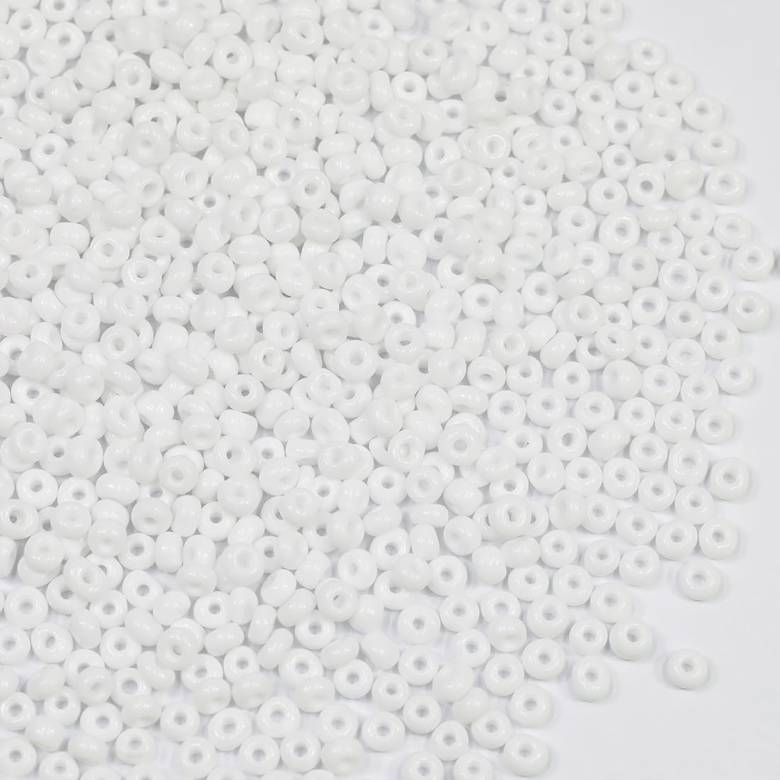 4mm White Flat Seed Beads, 50grams About 780pcs Seed Beads for Making Waist Brac